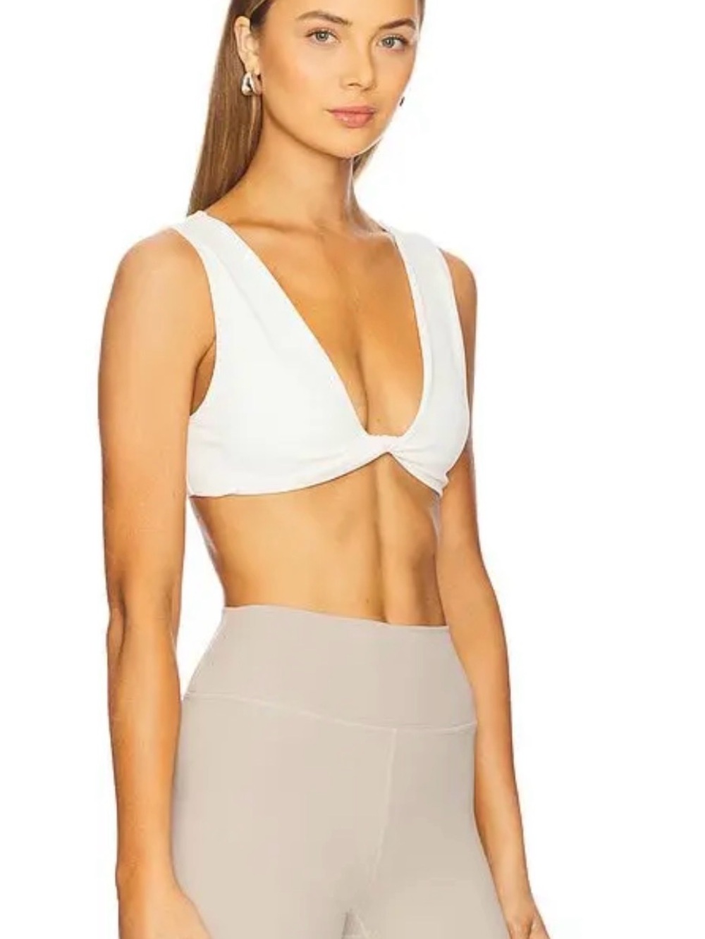 WeWoreWhat Cream Twist Front Top Size XL (NWT)